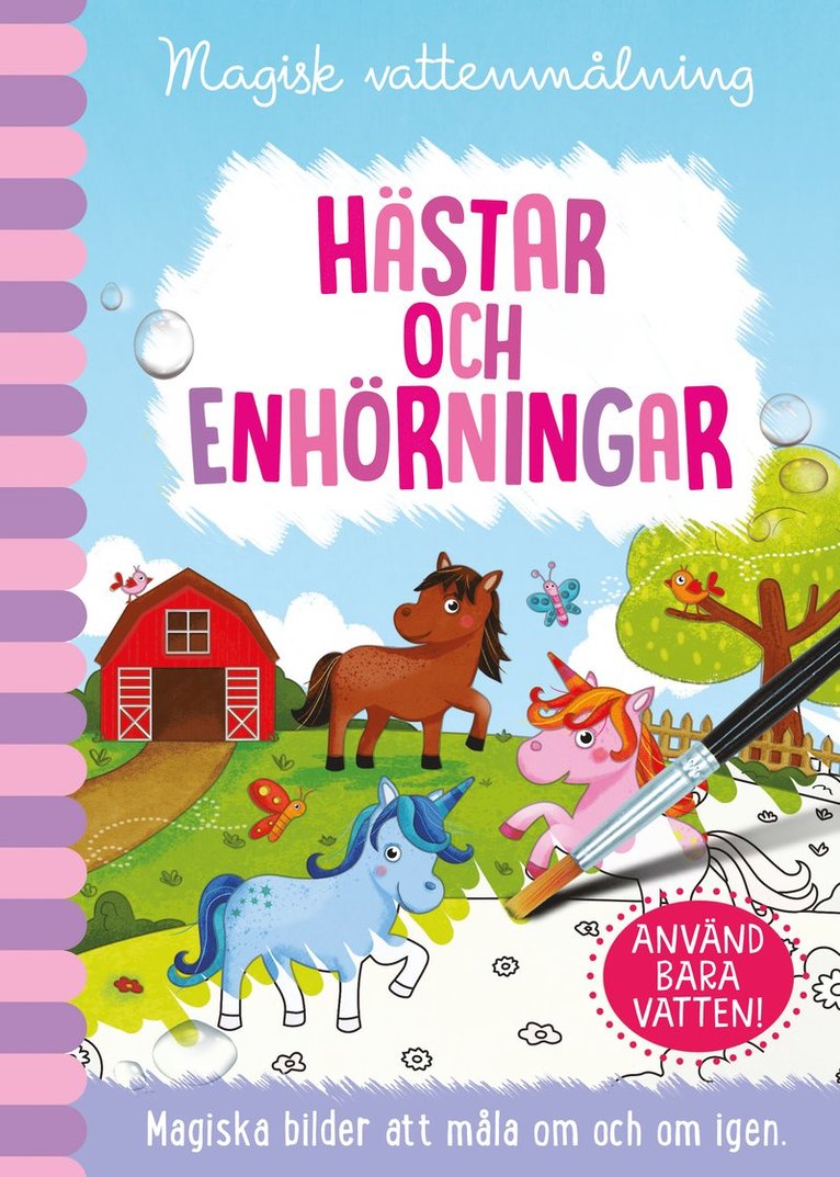 Magisk vattenmålning. Hästar och Enhörningar 1