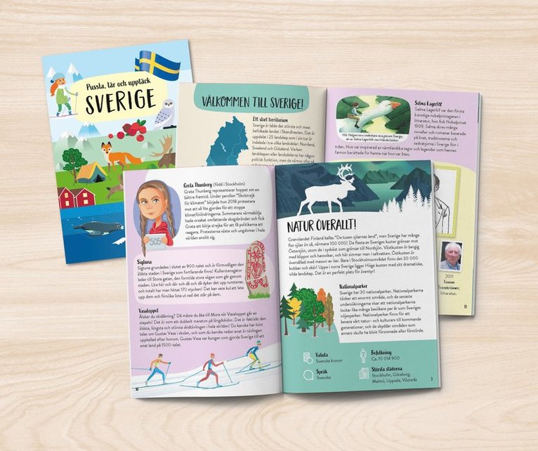Pussel 210 bitar & bok - Lär och upptäck Sverige, Övrigt