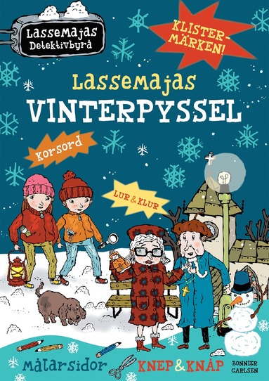 bokomslag LasseMajas vinterpyssel med klistermärken