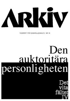 bokomslag Arkiv. Tidskrift för samhällsanalys nr 16