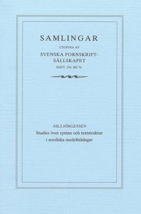 bokomslag Studier över syntax och textstruktur i nordiska medeltidslagar