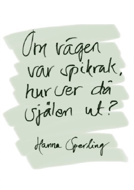 Hanna Sperling - Om vägen var spikrak, hur ser då själen ut?, Häftad