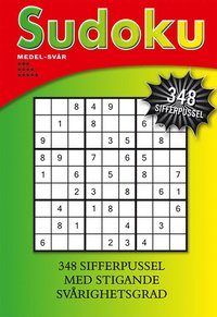 bokomslag Sudoku - Medel-svår : 348 sifferpussel med stigande svårighetsgrad