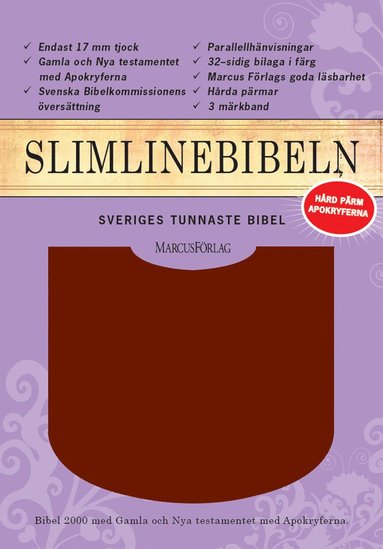 bokomslag Slimline Bibeln röd cabraskinn med apokryferna