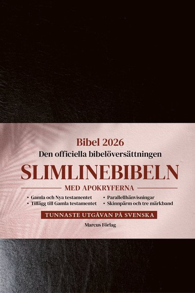 Slimlinebibeln med apokryferna: Bibel 2026 svart – med parallellhänvisningar, Häftad