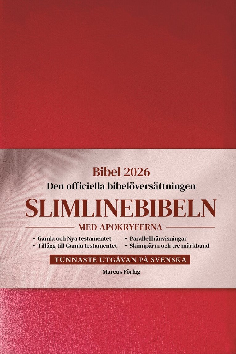 Slimlinebibeln med apokryferna: Bibel 2026 röd – med parallellhänvisningar, Häftad