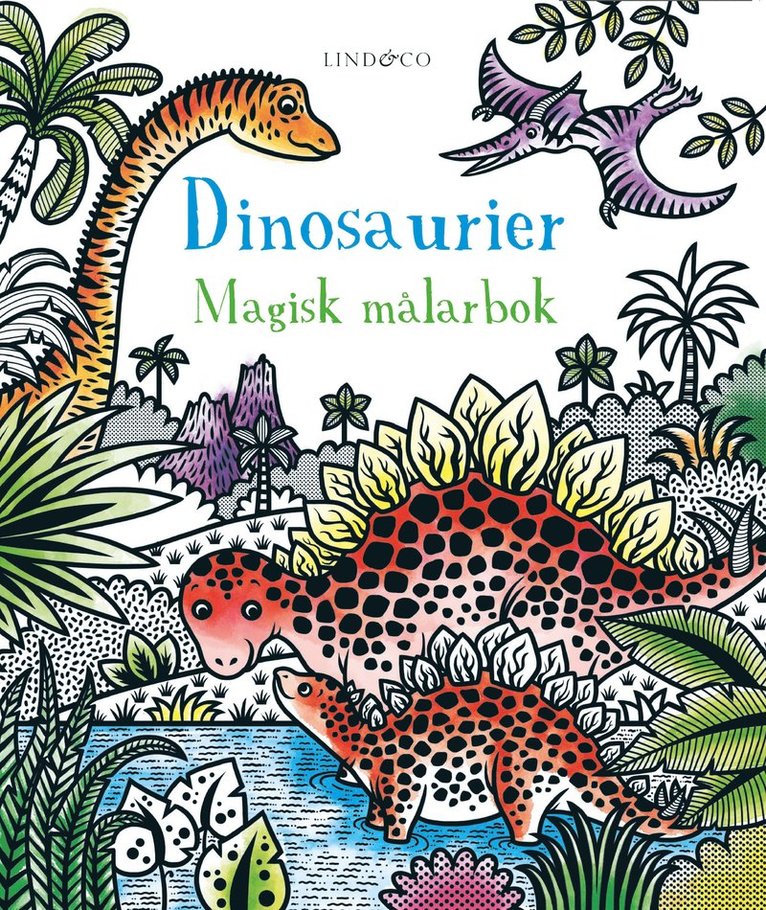 Dinosaurier : en magisk målarbok, Häftad