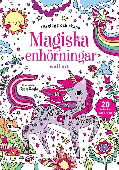 bokomslag Färglägg och skapa : Magiska enhörningar : wall art