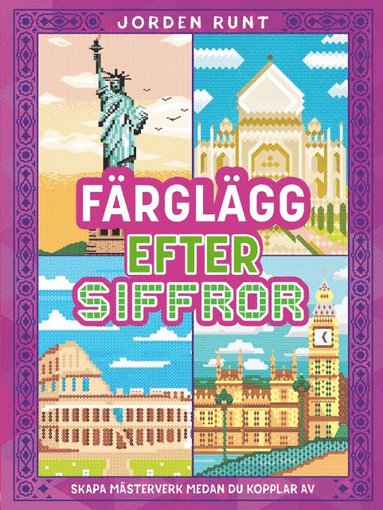 bokomslag Färglägg efter siffror. Jorden runt