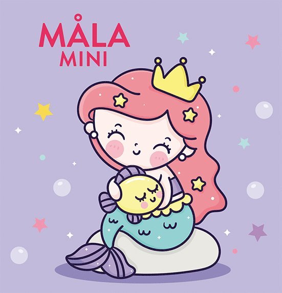 Måla mini: sjöjungfrur kawaii, Häftad