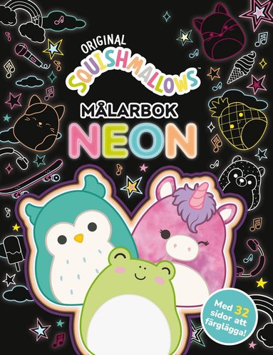 Squishmallows. Målarbok neon, Häftad