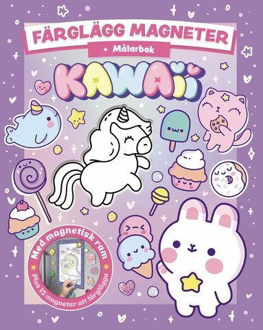 bokomslag Färglägg magneter Kawaii : Målarbok