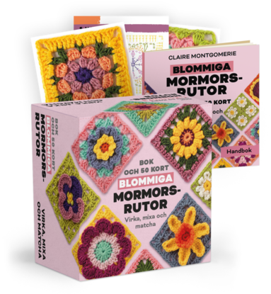 bokomslag Blommiga mormorsrutor - Bok och 50 kort: Virka, mixa och matcha