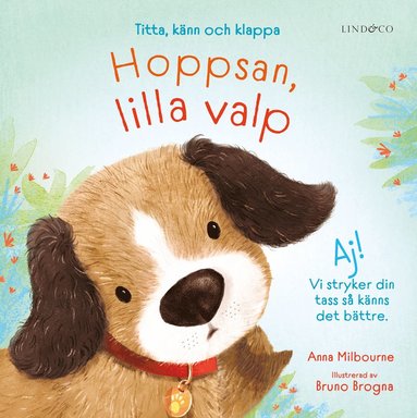 bokomslag Hoppsan, lilla valp : titta, känn och klappa