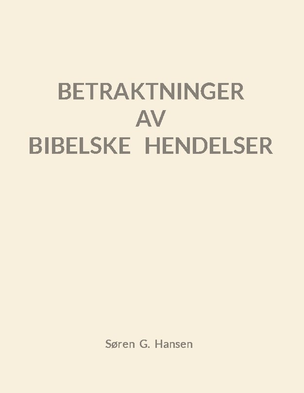 Søren Grønborg Hansen - Betraktninger av bibelske hendelser, Inbunden