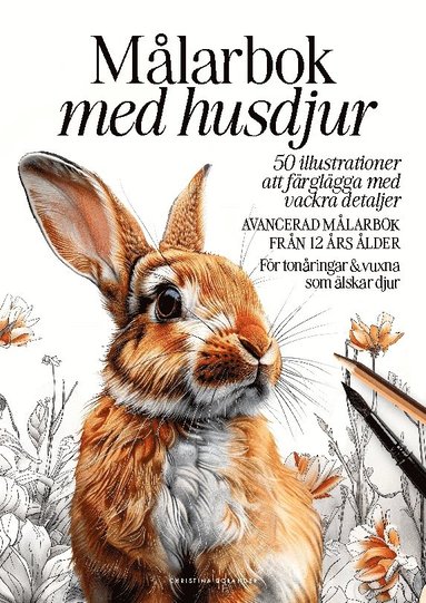 bokomslag Målarbok med husdjur : 50 detaljerade illustrationer för djurälskare