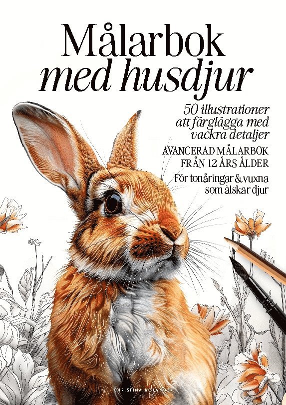 Christina Bolander - Målarbok med husdjur : 50 detaljerade illustrationer för djurälskare, Häftad