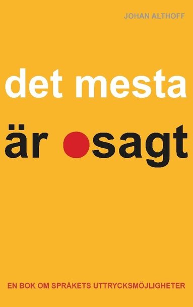 Johan Althoff - Det mesta är osagt : en bok om språkets uttrycksmöjligheter, Häftad