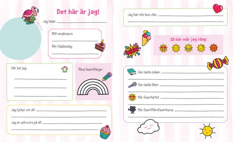 Mina kompisar : En fylla-i-bok för mig och mina vänner, Övrigt