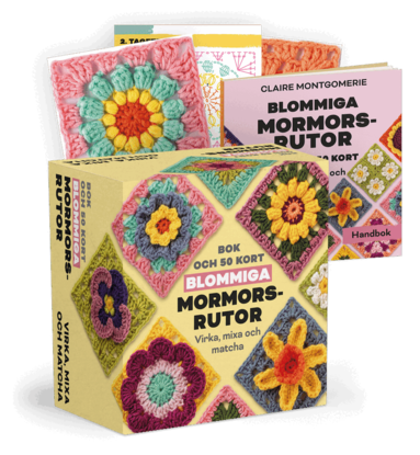 Claire Montgomerie - Blommiga mormorsrutor Bok och 50 kort: Virka, mixa och matcha, Häftad