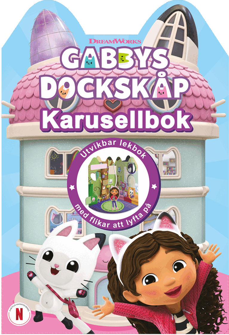 Gabbys dockskåp. Karusellbok, Kartonnage