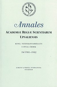 bokomslag Kungl. Vetenskapssamhällets i Uppsala årsbok 24/1981-1982