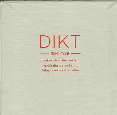 bokomslag Dikt 1593-1939 : svensk och finlandssvensk lyrik i uppläsning av svenska och finlandssvenska skådespelare