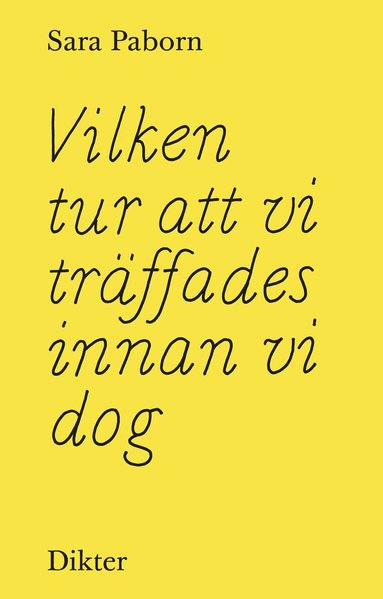 Sara Paborn - Vilken tur att vi träffades innan vi dog, Inbunden