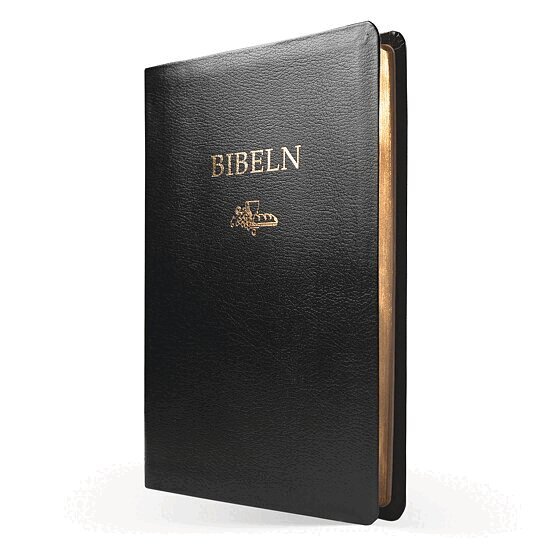 Folkbibeln 2015 Slimline svart cabraskinn
