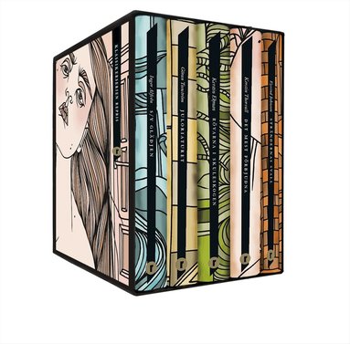 Inger Alfvén, Kerstin Thorvall, Göran Tunström, Kerstin Ekman, Eyvind Johnson - Moderna svenska klassiker (box). S/Y Glädjen ; Rövarna i Skuleskogen ; Strändernas svall ; Det mest förbjudna ; Juloratoriet, Kartonnage