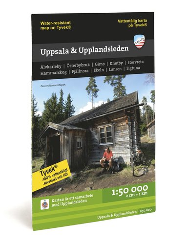 bokomslag Uppsala & Upplandsleden Tyvekkarta 1:50.000