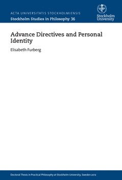 bokomslag Advance directives and personal identity