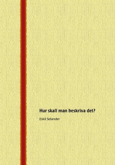 bokomslag Hur skall man beskriva det?