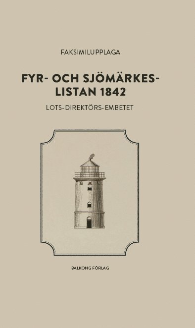 Fyr- och sjömärkeslistan 1842, Kartonnage