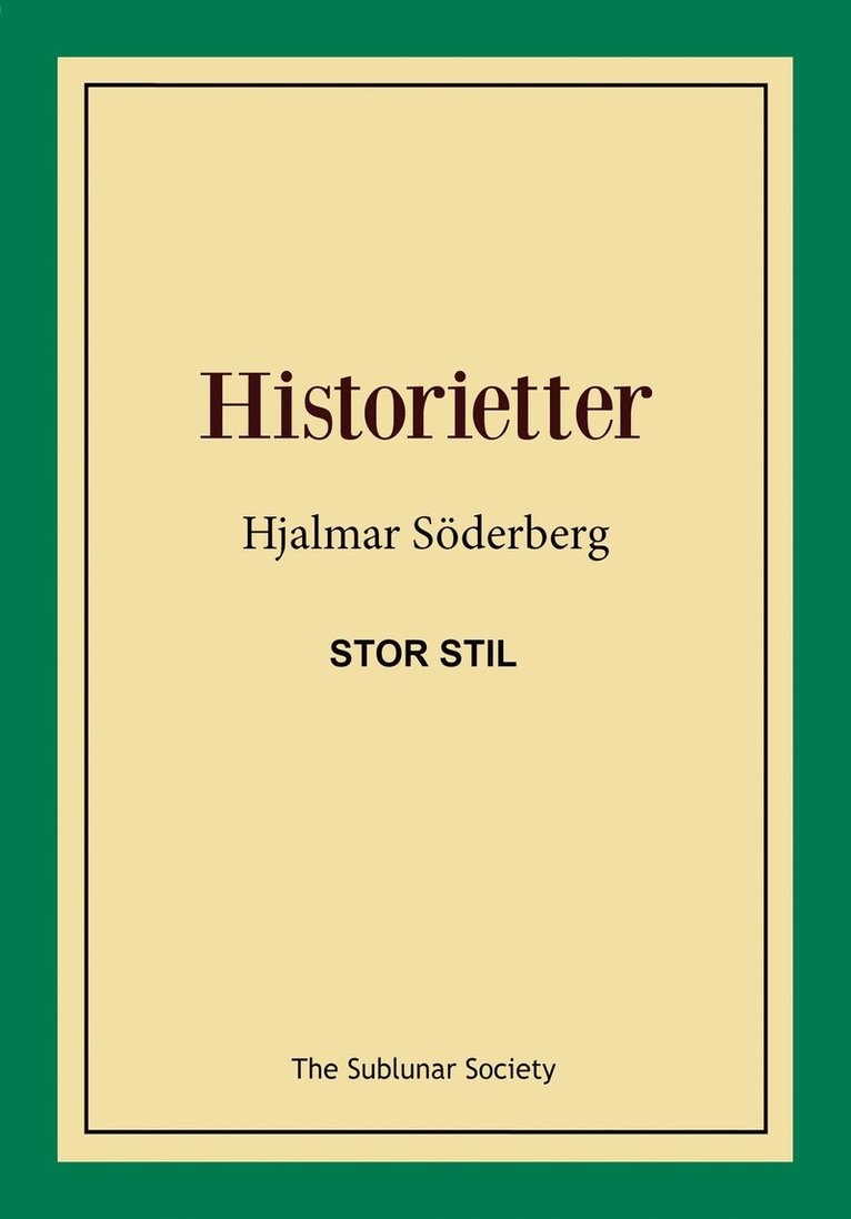 Hjalmar Söderberg - Historietter (stor stil), Häftad
