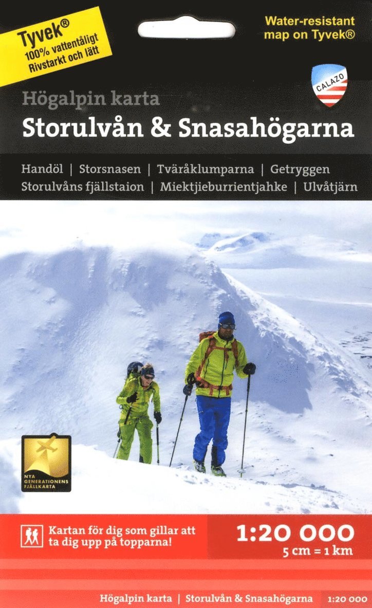 Högalpin karta Storulvån & Snasahögarna 1:20.000 1