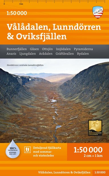 Vålådalen, Lunndörren & Oviksfjällen 1:50.000, Övrigt