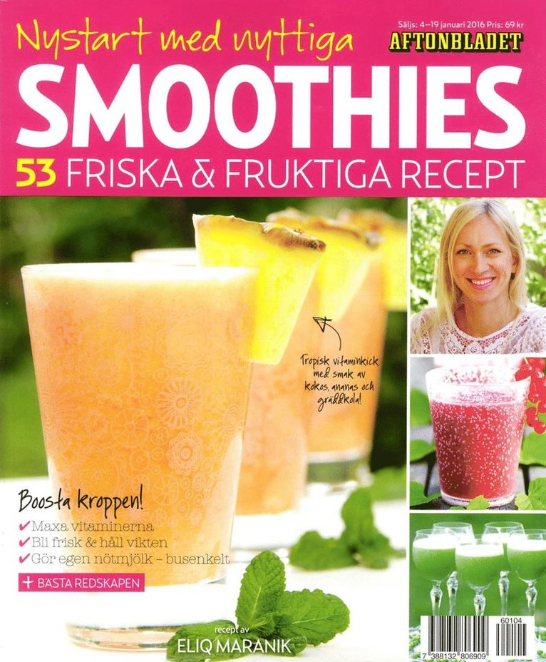 Smoothies - 53 friska & fruktiga recept, Häftad