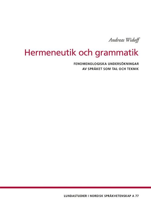 Hermeneutik och grammatik 1