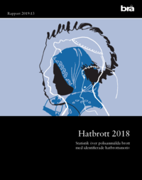 bokomslag Hatbrott 2018 : Statistik över polisanmälningar med identifierade hatbrottsmotiv och självrapporterad utsatthet för hatbrott. Brå Rapport 2019:13