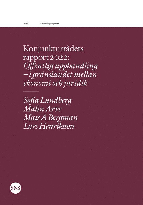 Konjunkturrådets rapport 2022. Offentlig upphandling 1