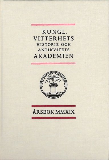 bokomslag Kungl. Vitterhets historie och antikvitets akademien årsbok. 2019