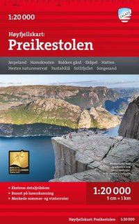 bokomslag Høyfjellskart Preikestolen 1:20.000