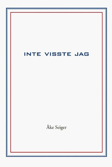 bokomslag Inte visste jag