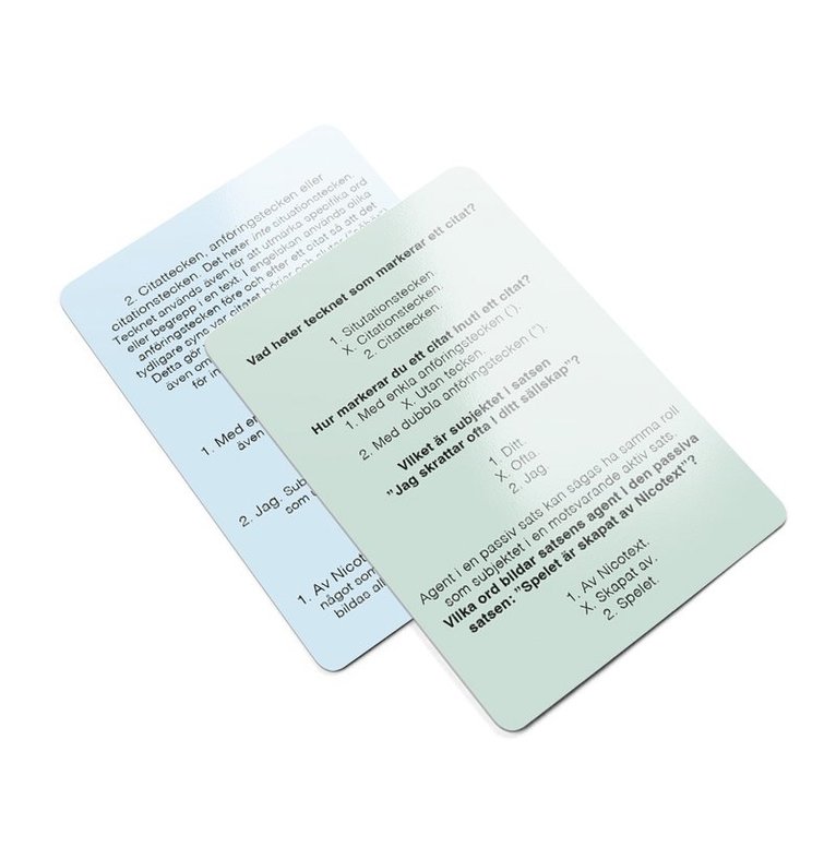 Spela mera: Svenska språket, Övrigt