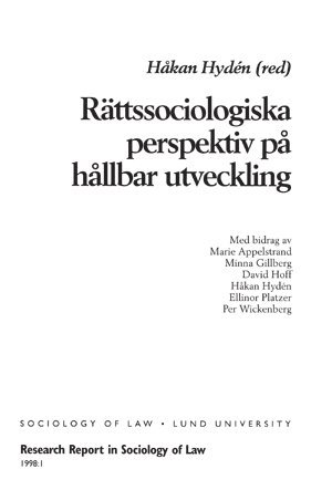 Rättssociologiska perspektiv på hållbar utveckling 1