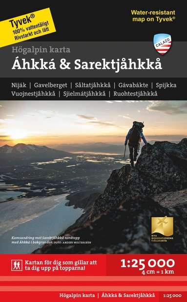 bokomslag Högalpin karta Áhkká & Sarektjåkkå 1:25.000