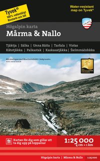 bokomslag Högalpin karta Mårma & Nallo 1:25.000