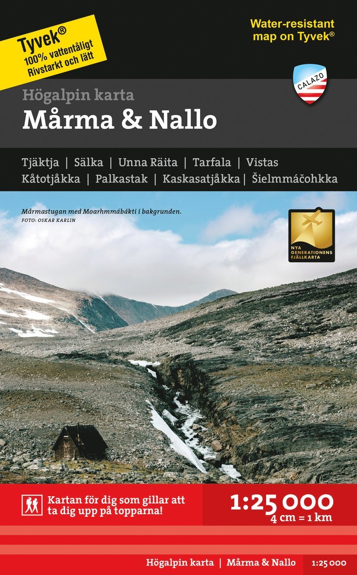 Högalpin karta Mårma & Nallo 1:25.000 1