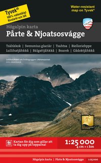 bokomslag Högalpin karta Pårte & Njoatsosvágge 1:25.000